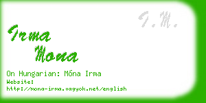 irma mona business card
